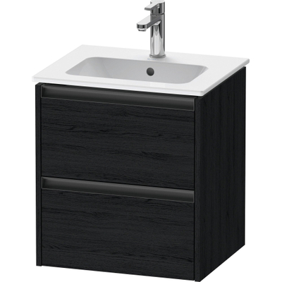Duravit Ketho.2 Wastafelonderkast - 51x42x54.9cm geschikt - voor 1 waskom - spaanplaat Eiken (zwart) - mat