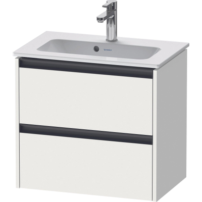 Duravit ketho 2 meuble sous lavabo avec 2 tiroirs 61x39x54.9cm avec poignées blanc anthracite mate