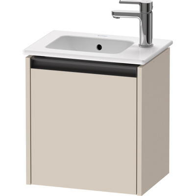 Duravit Ketho 2 meuble de lavabo avec 1 porte 41x29.2x44cm gauche, avec poignée anthracite taupe supermat