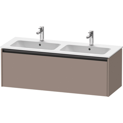 Duravit Ketho.2 Wastafelonderbouwkast - met 1 lade - voor dubbele wastafel - 128x48x44cm - met greep antraciet - basalt mat
