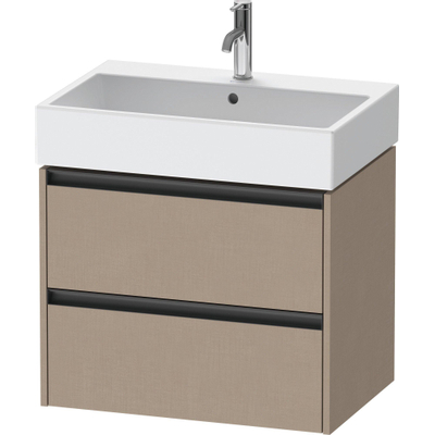 Duravit Ketho.2 Wastafelonderbouwkast - met 2 laden - 68.4x46x54.9cm - met grepen antraciet - linnen mat