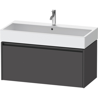 Duravit Ketho.2 Wastafelonderbouwkast - met 1 lade - 98.4x46x44cm - met greep antraciet - grafiet mat