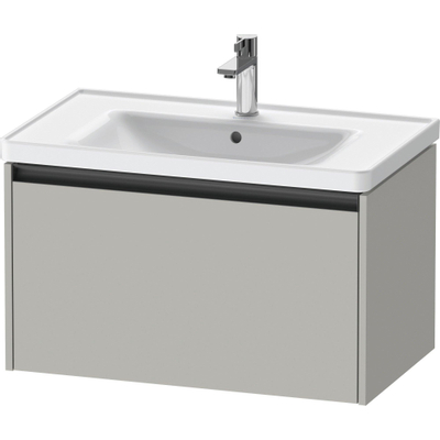 Duravit ketho meuble 2 vasques avec 1 tiroir 78.4x45.5x44cm avec poignée béton anthracite gris mat