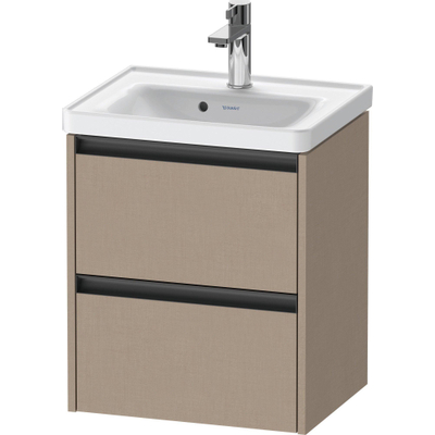 Duravit ketho 2 meuble sous-vasque avec 2 tiroirs 48,4x37,5x54,9cm avec poignées lin anthracite mat