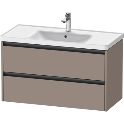 Duravit Ketho 2 meuble sous-lavabo avec 2 tiroirs 98.4x45.5x54.9cm avec poignées basalte anthracite mat
