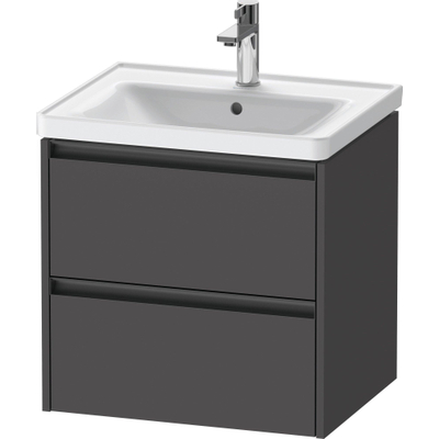 Duravit ketho meuble sous 2 lavabos avec 2 tiroirs 58.4x45.5x54.9cm avec poignées graphite mat anthracite