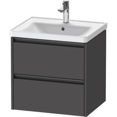 Duravit Ketho.2 Wastafelonderbouwkast - met 2 laden - 58.4x45.5x54.9cm - met grepen antracietgrafiet - mat grafiet (grijs)