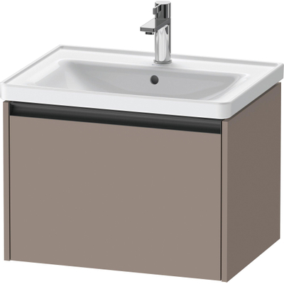 Duravit Ketho.2 Wastafelonderbouwkast - met 1 lade - 63.4x45.5x44cm - met greep antraciet - basalt mat