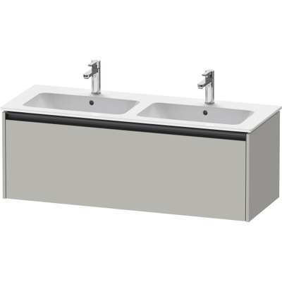 Duravit Ketho.2 Wastafelonderbouwkast - met 1 lade - voor dubbele wastafel - 128x48x44cm - met greep antraciet - betongrijs mat