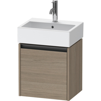 Duravit Ketho.2 Wastafelonderbouwkast - met 1 deur - 43.4x33.8x44cm rechts - met greep antraciet - eiken terra mat