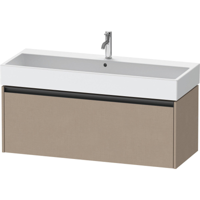 Duravit Ketho.2 Wastafelonderbouwkast - met 1 lade - voor enkele wastafel - 118.4x46x44cm - met greep antraciet - linnen mat