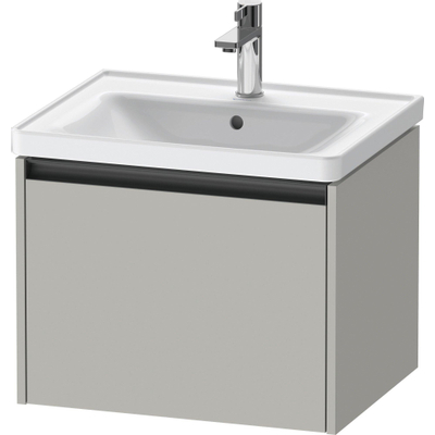 Duravit ketho meuble à 2 vasques avec 1 tiroir 58.4x45.5x44cm avec poignée anthracite béton gris mat