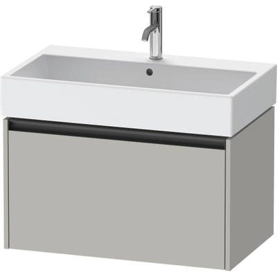 Duravit Ketho.2 Wastafelonderbouwkast - met 1 lade - 78.4x46x44cm - met greep antraciet - betongrijs mat