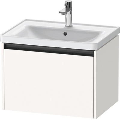 Duravit Ketho 2 meuble bas sous lavabo avec 1 tiroir 63.4x45.5x44cm avec poignée anthracite blanc super mat