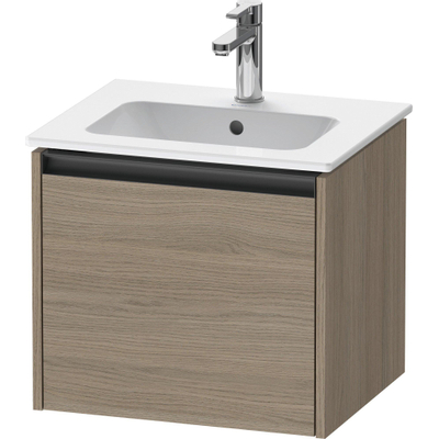 Duravit ketho.2 meuble 51x42x44cm pour 1 lavabo en aggloméré chêne (terra) mat