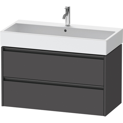 Duravit Ketho 2 meuble sous-lavabo avec 2 tiroirs 98.4x46x54.9cm avec poignées anthracite graphite mat