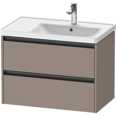 Duravit ketho meuble avec 2 tiroirs pour lavabo à droite 78.4x45.5x54.9cm avec poignées anthracite basalte mate