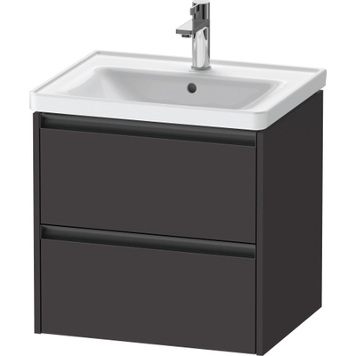 Duravit ketho 2 meuble sous lavabo avec 2 tiroirs 58.4x45.5x54.9cm avec poignées anthracite graphite super mat