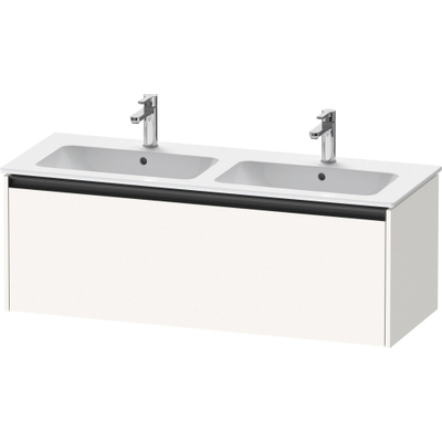 Duravit Ketho.2 Wastafelonderbouwkast - met 1 lade - voor dubbele wastafel - 128x48x44cm - met greep antraciet - wit supermat