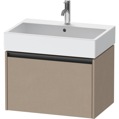 Duravit Ketho 2 meuble bas sous lavabo avec 1 tiroir 68.4x46x44cm avec poignée anthracite Linnen mat