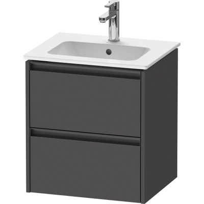 Duravit Ketho.2 Wastafelonderkast - 51x42x54.9cm geschikt - voor 1 waskom - spaanplaat - grafiet mat