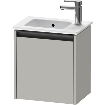 Duravit ketho 2 meuble à lavabo avec 1 porte 41x29.2x44cm à gauche, avec poignée gris béton anthracite matt