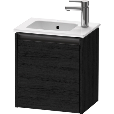 Duravit Ketho.2 Fonteinkast - met 1 deur - 41x29.2x44cm rechts - met greep antraciet - eiken zwart mat
