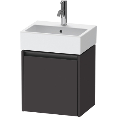 Duravit Ketho 2 meuble bas pour lavabo avec 1 porte 43,4x33,8x44cm gauche, avec poignée graphite anthracite super mat