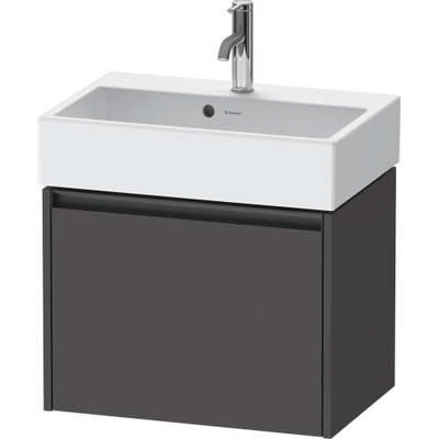 Duravit Ketho.2 Wastafelonderbouwkast - met 1 lade - 58.4x39x44cm - met greep antraciet - grafiet mat