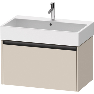 Duravit Ketho.2 Wastafelonderbouwkast - met 1 lade - 78.4x46x44cm - met greep antraciet - taupe supermat