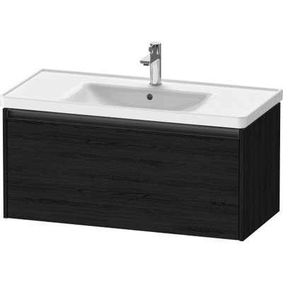 Duravit ketho 2 meuble sous lavabo avec 1 tiroir 98.4x45.5x44cm avec poignée chêne anthracite noir mat