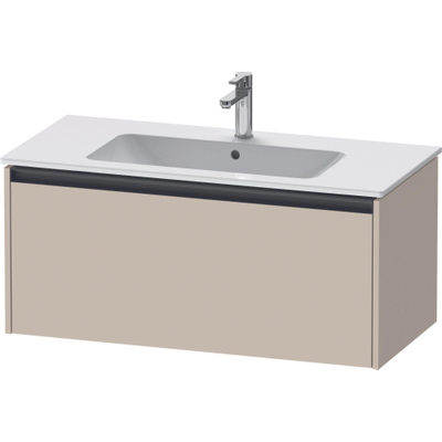Duravit Ketho.2 Wastafelonderbouwkast - met 1 lade - 101x48x44cm - met greep antraciet - taupe supermat