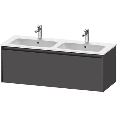 Duravit ketho 2 meuble de lavabo avec 1 tiroir pour double vasque 128x48x44cm avec poignée anthracite graphite mat