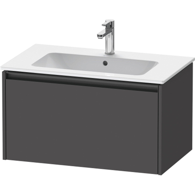 Duravit Ketho.2 Wastafelonderbouwkast - met 1 lade - 81x48x44cm - met greep antraciet - grafiet mat