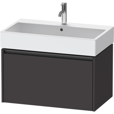 Duravit Ketho.2 Wastafelonderbouwkast - met 1 lade - 78.4x46x44cm - met greep antraciet - grafiet supermat