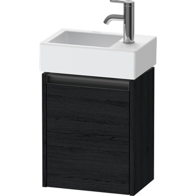 Duravit Ketho.2 Wastafelonderbouwkast - met 1 deur - 36.4x23.8x44cm links - met greep antraciet - eiken zwart mat