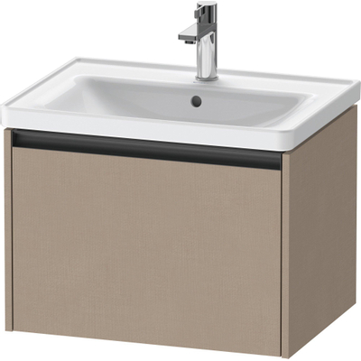 Duravit Ketho 2 meuble sous-lavabo avec 1 tiroir 63,4x45,5x44cm avec poignée anthracite Linnen mat