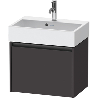 Duravit Ketho.2 Wastafelonderbouwkast - met 1 lade - 58.4x39x44cm - met greep antraciet - grafiet supermat