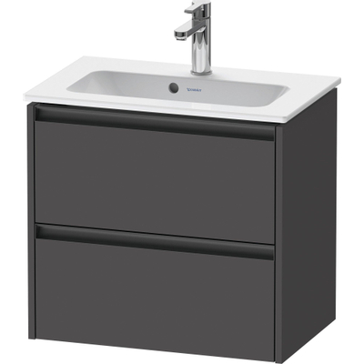 Duravit Ketho.2 Wastafelonderbouwkast - met 2 laden - 61x39x54.9cm - met grepen antraciet - grafiet mat