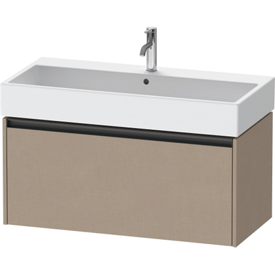 Duravit ketho meuble 2 vasques avec 1 tiroir 98.4x46x44cm avec poignée anthracite lin mat