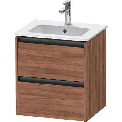 Duravit Ketho.2 Wastafelonderkast - 51x42x54.9cm geschikt - voor 1 waskom - spaanplaat - noten mat