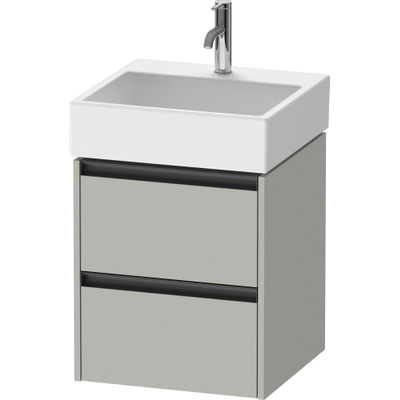 Duravit Ketho 2 meuble sous-lavabo - 2 tiroirs - 48.4x46x54.9cm - poignées anthracite - gris béton mat