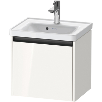 Duravit ketho meuble 2 vasques avec 1 tiroir 48.4x37.5x44cm avec poignée anthracite blanc brillant