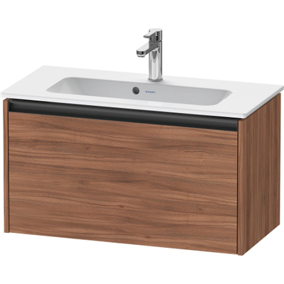 Duravit Ketho.2 Wastafelonderbouwkast - met 1 lade - 68x39x44cm - met greep antraciet - noten mat