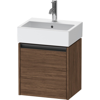 Duravit ketho 2 meuble sous lavabo avec 1 porte 43.4x33.8x44cm gauche, avec poignée anthracite noyer foncé mate