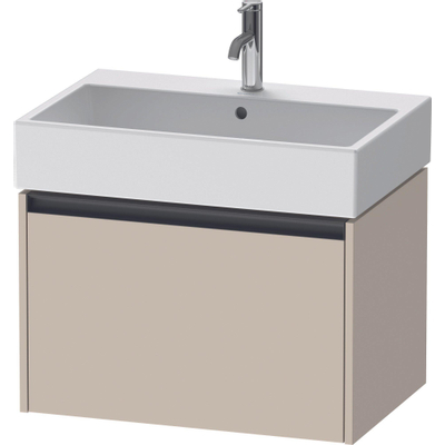 Duravit Ketho.2 Wastafelonderbouwkast - met 1 lade - 68.4x46x44cm - met greep antraciet - taupe supermat