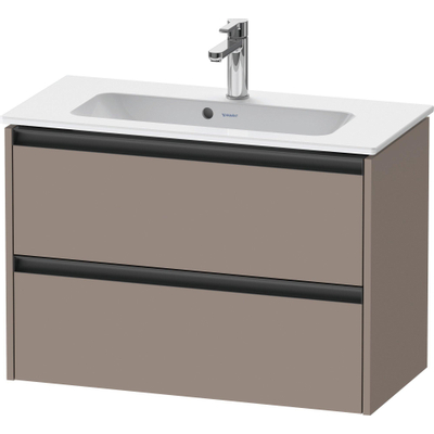 Duravit Ketho.2 Wastafelonderbouwkast - met 2 laden - 81x39x54.9cm - met grepen antraciet - basalt mat