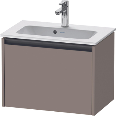 Duravit Ketho.2 Wastafelonderbouwkast - met 1 lade - 61x39x44cm - met greep antraciet - basalt mat