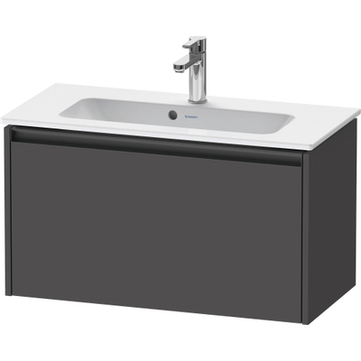 Duravit Ketho.2 Wastafelonderbouwkast - met 1 lade - 68x39x44cm - met greep antraciet - grafiet mat