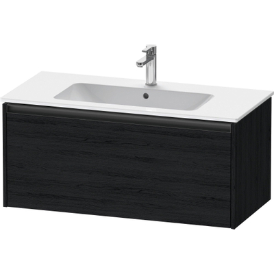 Duravit ketho 2 meuble sous lavabo avec 1 tiroir 101x48x44cm avec poignée chêne anthracite noir mat